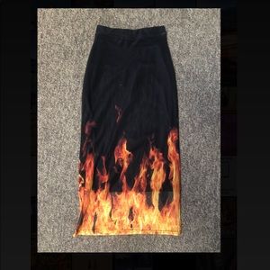 Flame pencil skirt